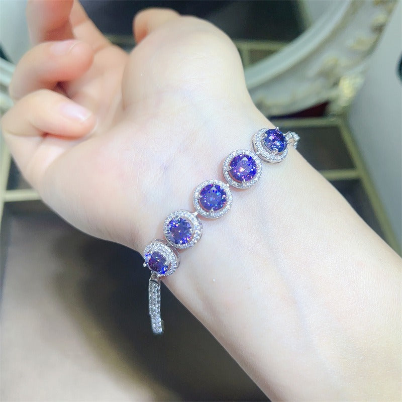5 Carat Colorful Moissanite Bracelet Adjustable-B006