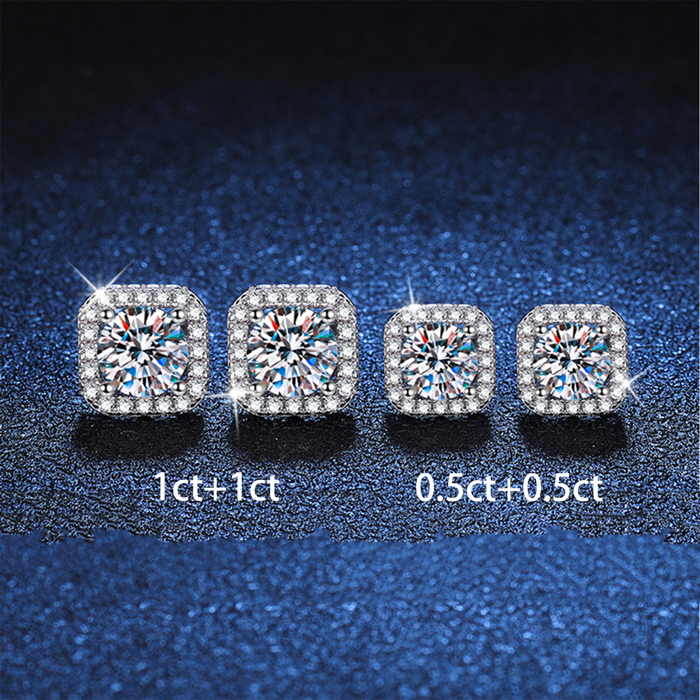 Classic Square Moissanite Earrings -E010