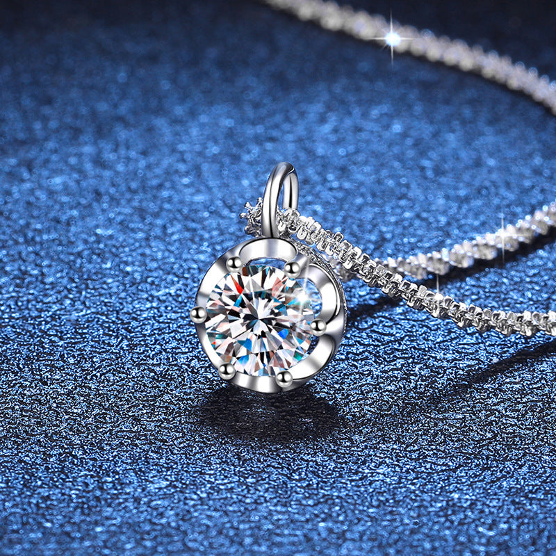 S925 Shining Crown Moissanite Necklace -N006
