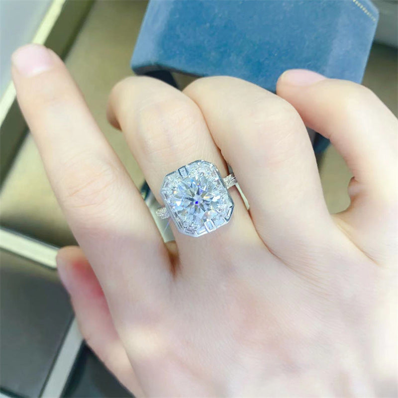 3 Carat Round Cut Moissanite Ring 925 Silver-R007