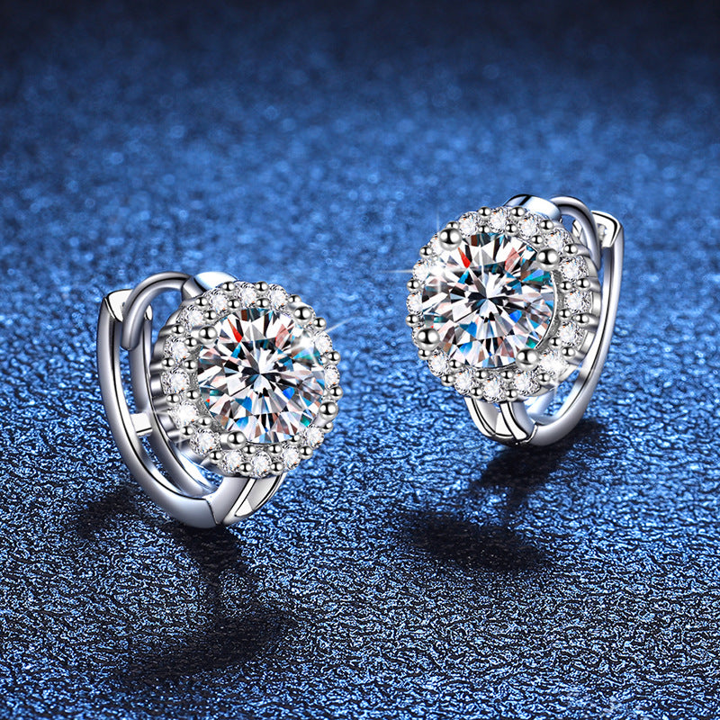 Simple and Elegant Sunflower Moissanite Earrings -E006