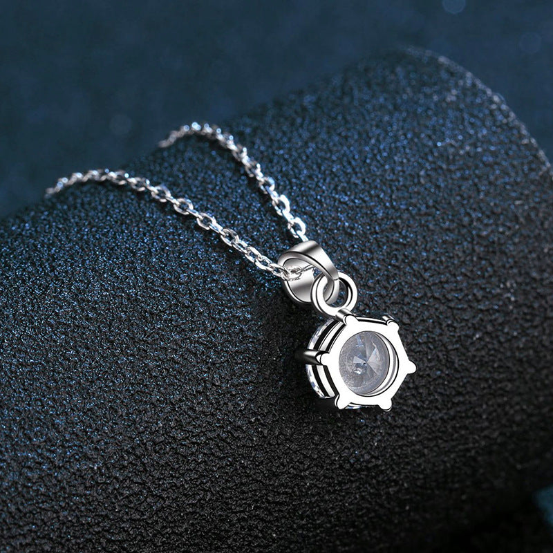S925 Classic Six-Claw Moissanite Necklace -N005