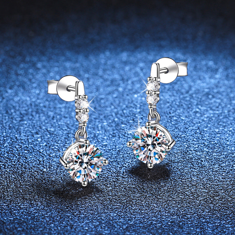 Classic Shiny Moissanite Earrings -E008