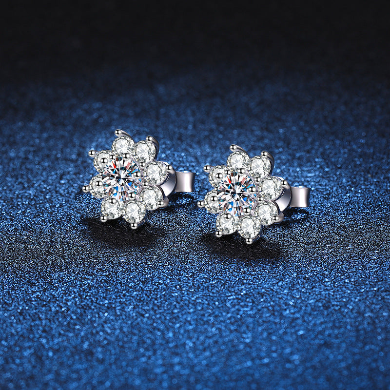Sunflower Moissanite Earrings -E005