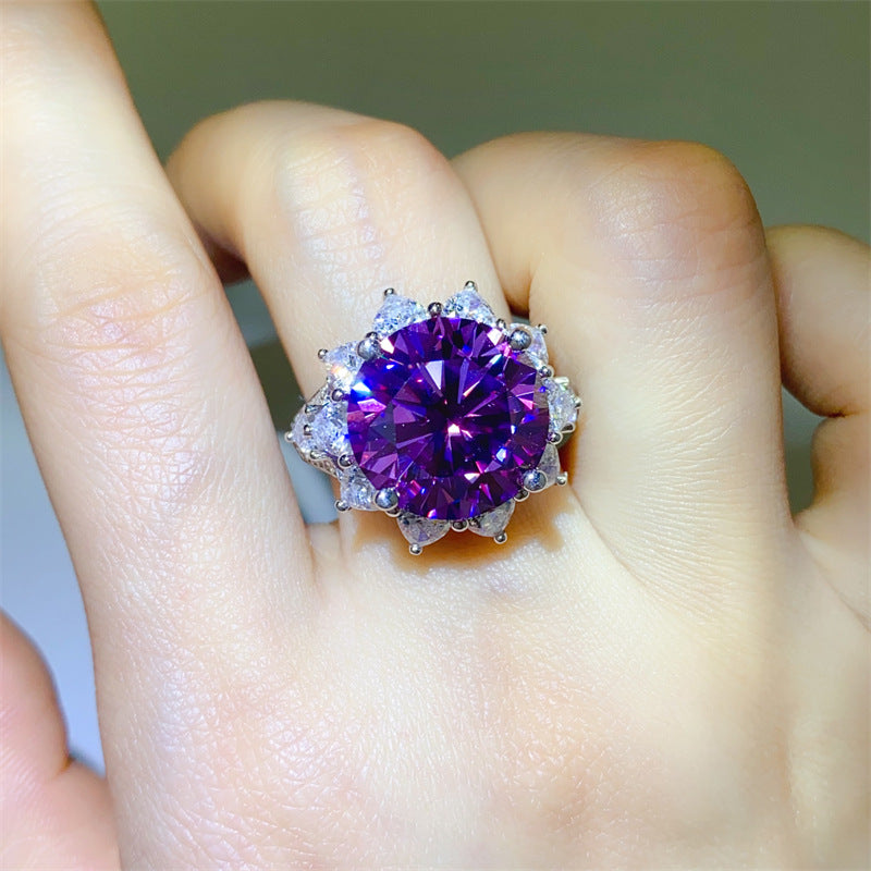 Purple 10-carat Moissanite Ring -R013