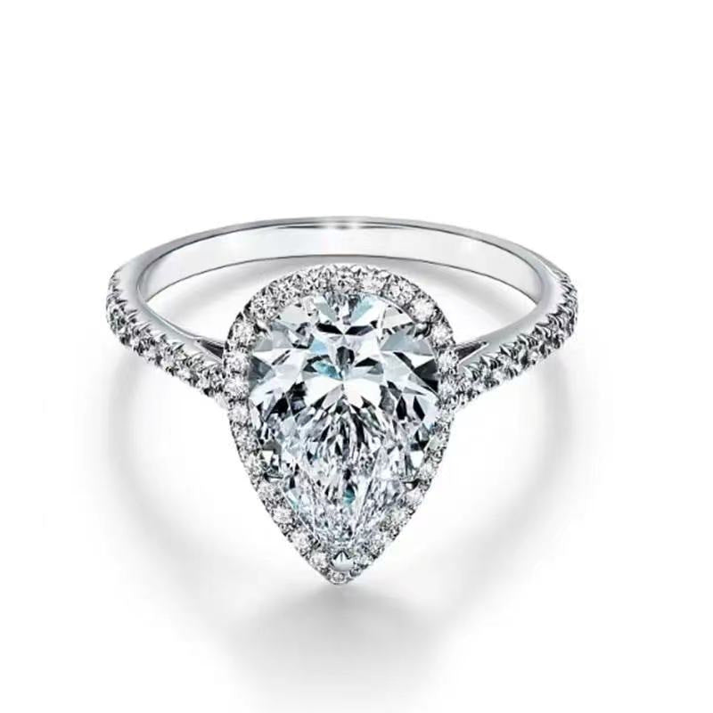 1 Carat Pear Cut Waterdrop Moissanite Ring S925-R015