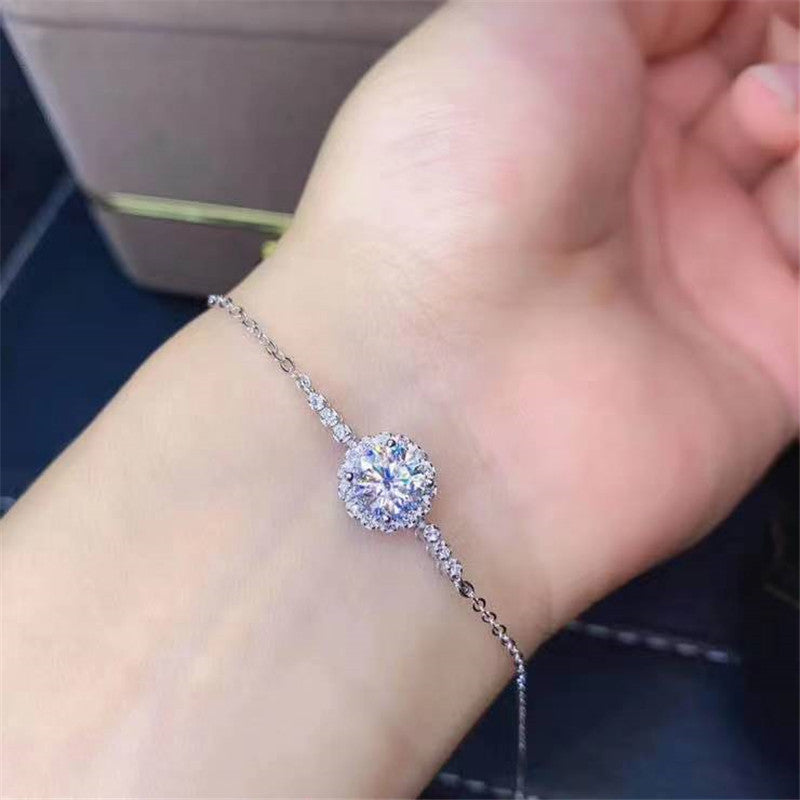 1 Carat Moissanite Bracelet Adjustable-B007