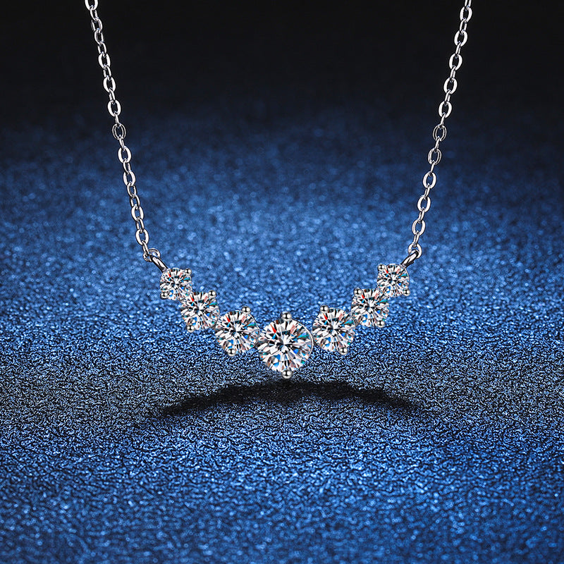 S925 Moissanite Necklace Simple Smile - N003