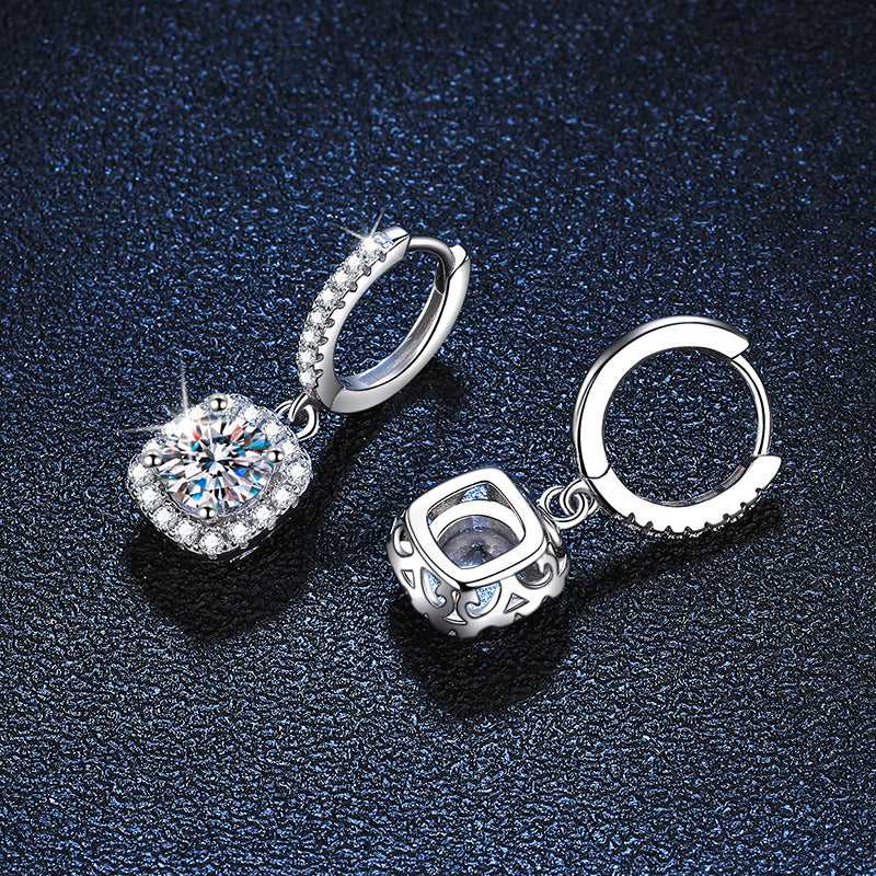 S925 Classic Square Moissanite Earrings-E003