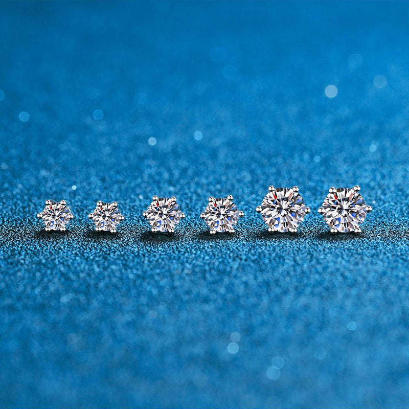 S925 Classic Six-Claw Moissanite Earrings-E002