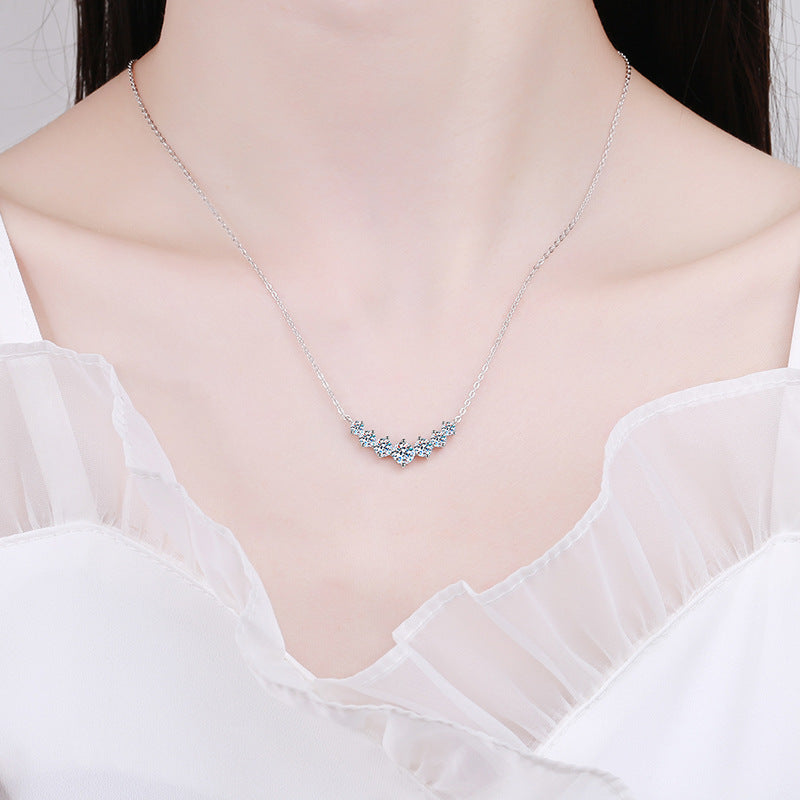 S925 Moissanite Necklace Simple Smile - N003