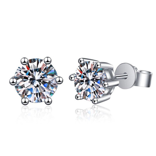 S925 Classic Six-Claw Moissanite Earrings-E002