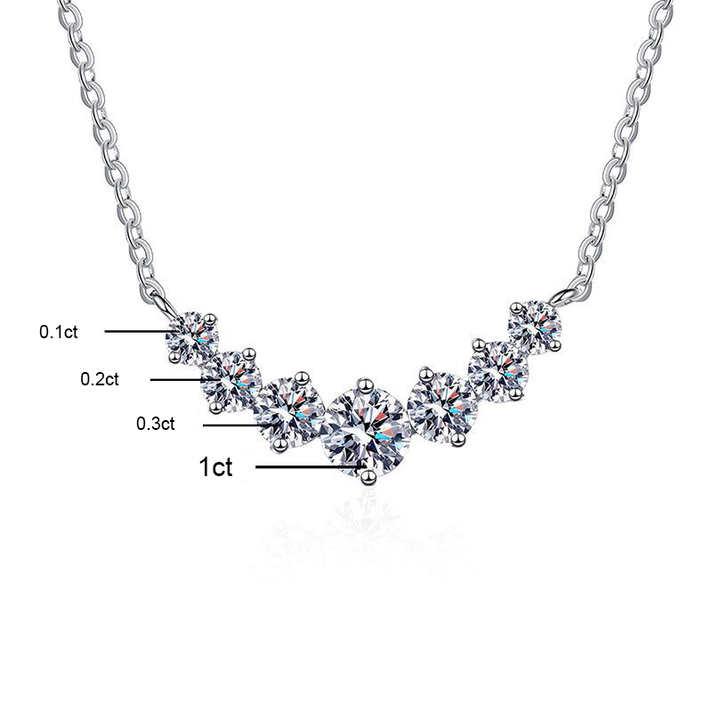 S925 Moissanite Necklace Simple Smile - N003